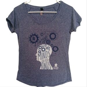 District Made Gray Blue Autism Speaks Scoop Neck Tshirt Size Small